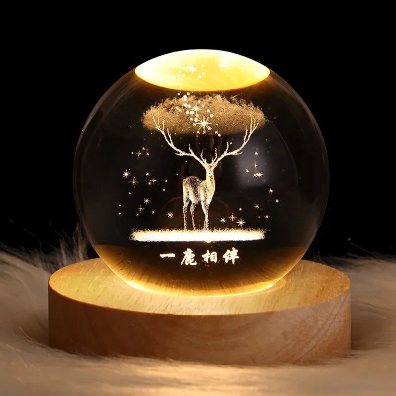 Universal USB Luminous Crystal Ball Nightlight