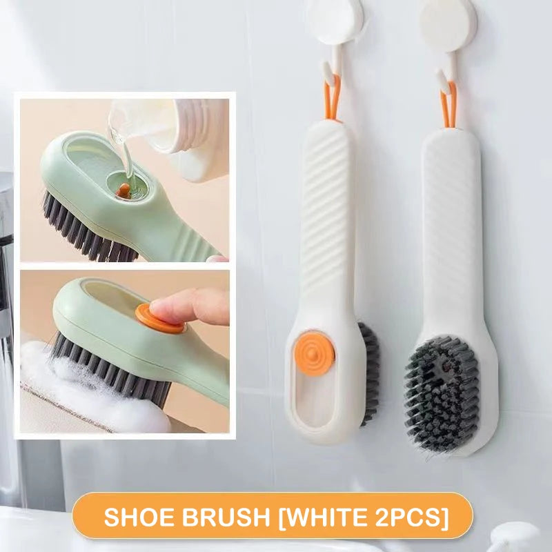 Multifunctional Liquid Shoe Cleaning Brush with Soap Dispenser Shoe Laundry Brush Scrub Brushes Soft Bristle Shoes Cleaner Brush