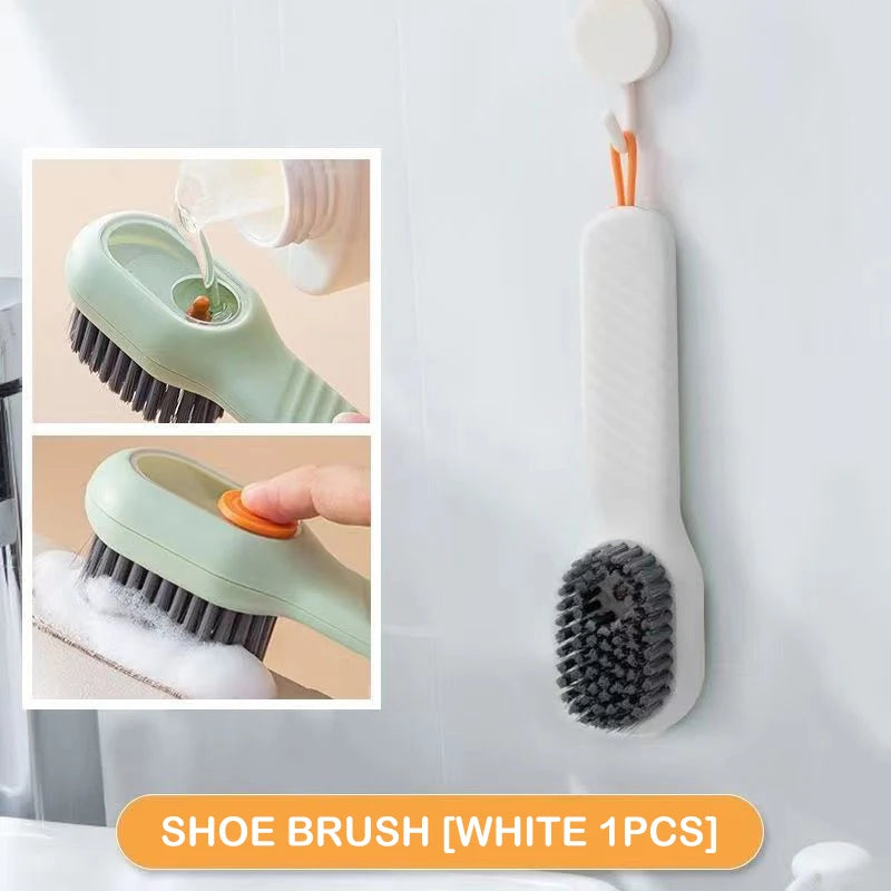 Multifunctional Liquid Shoe Cleaning Brush with Soap Dispenser Shoe Laundry Brush Scrub Brushes Soft Bristle Shoes Cleaner Brush