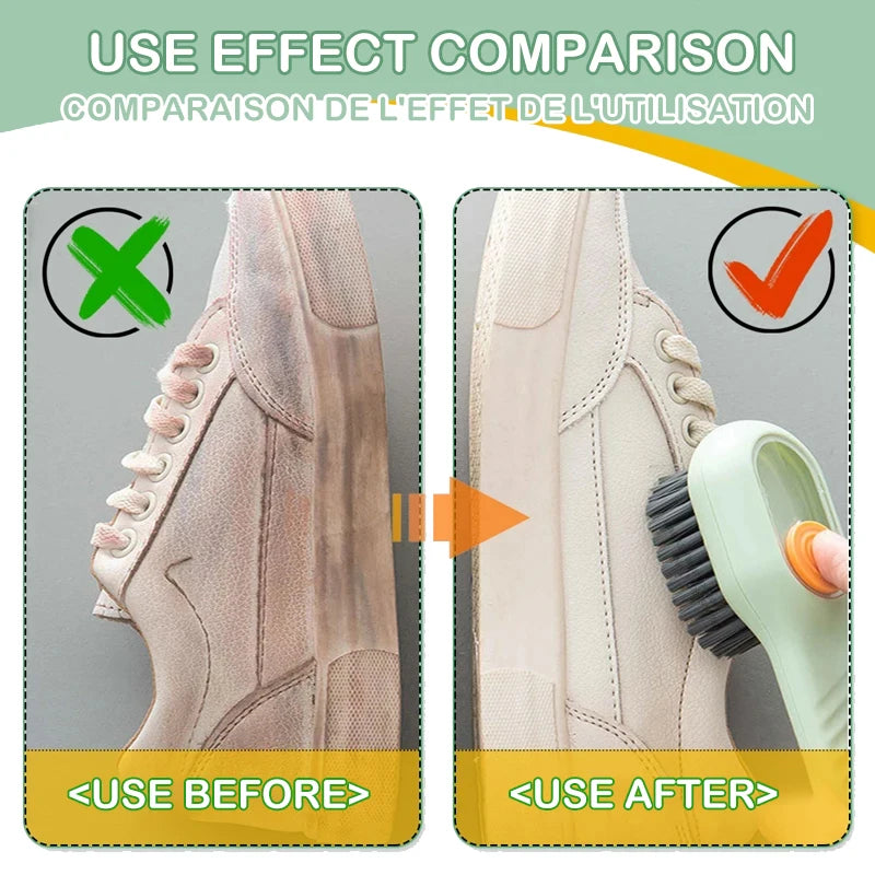 Multifunctional Liquid Shoe Cleaning Brush with Soap Dispenser Shoe Laundry Brush Scrub Brushes Soft Bristle Shoes Cleaner Brush