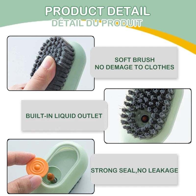 Multifunctional Liquid Shoe Cleaning Brush with Soap Dispenser Shoe Laundry Brush Scrub Brushes Soft Bristle Shoes Cleaner Brush