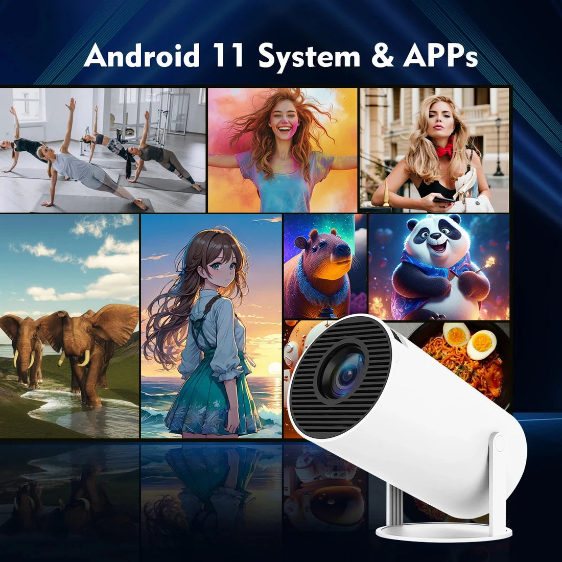 Portable Projector Pro Android 11 1080P Home Cinema