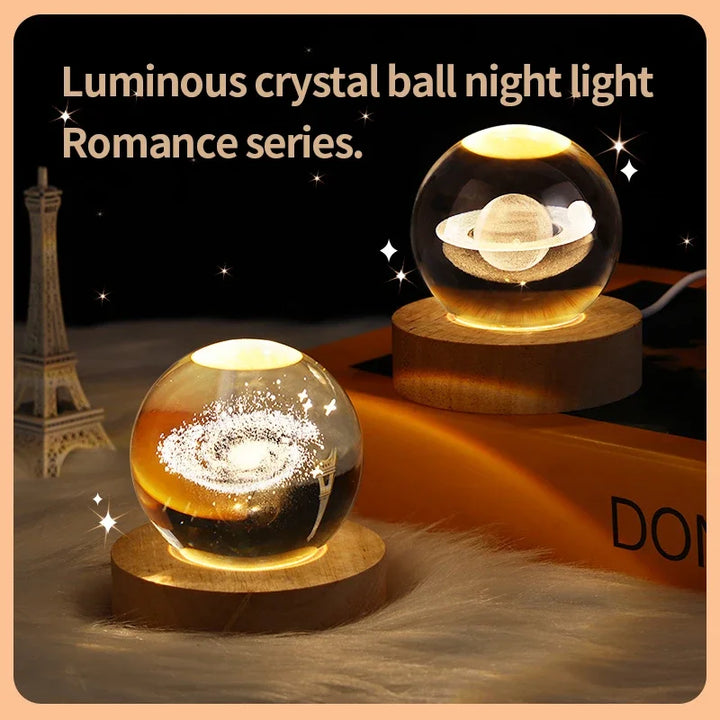 Universal USB Luminous Crystal Ball Nightlight