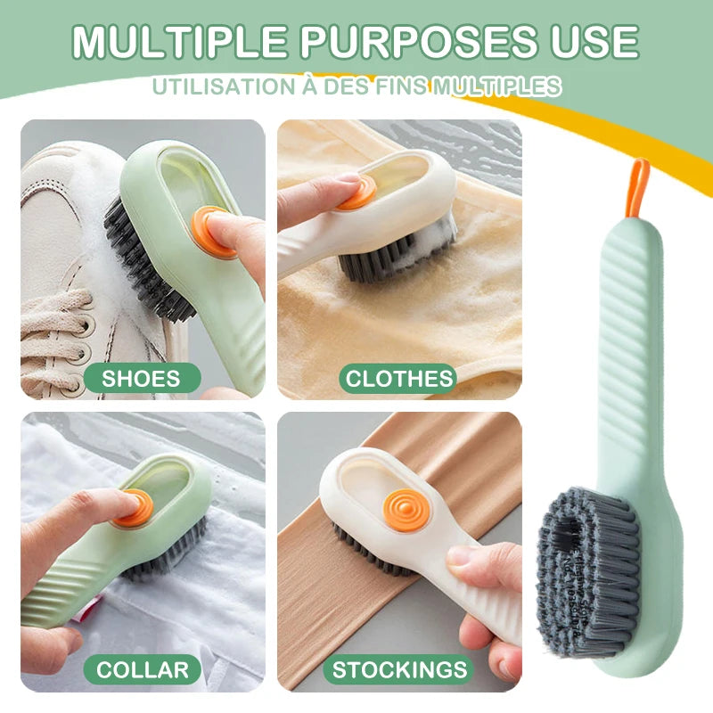 Multifunctional Liquid Shoe Cleaning Brush with Soap Dispenser Shoe Laundry Brush Scrub Brushes Soft Bristle Shoes Cleaner Brush