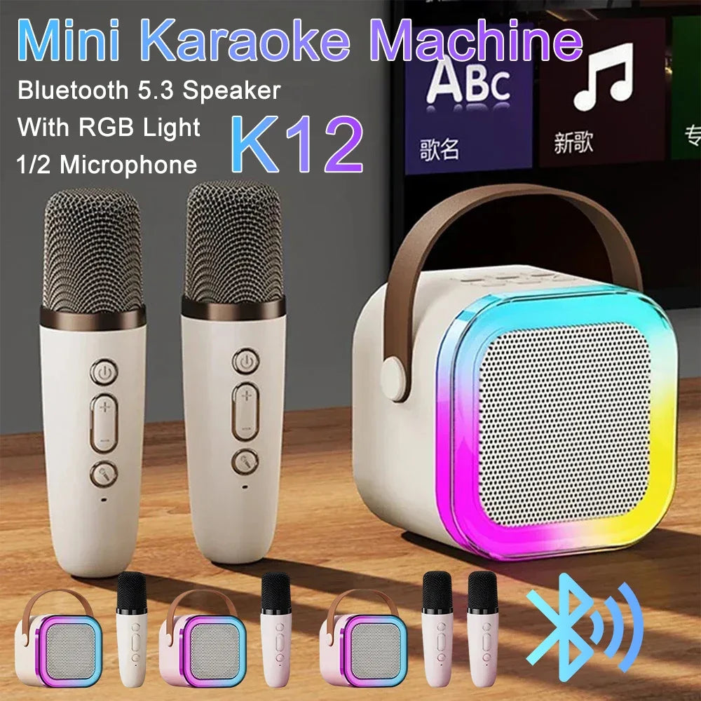 Karaoke Portable Bluetooth 5.3 PA Speaker System with 1-2 Wireless Microphones